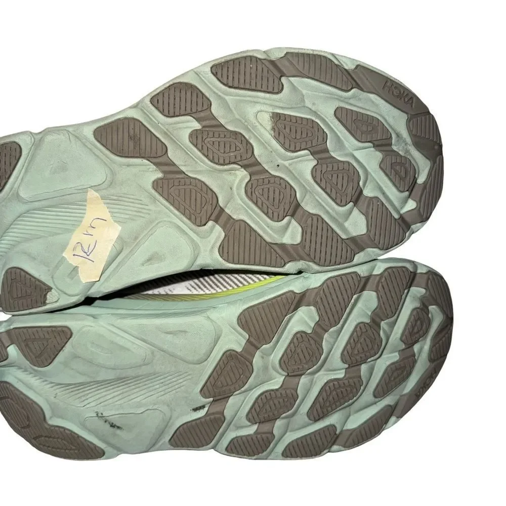 Hoka Clifton 9 GTX Sneakers with Lime and Gray Tones size 12 D